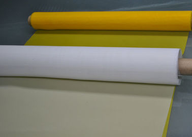 Malla blanca/del amarillo del poliéster de la pantalla de la impresión alargamiento bajo 100T - 40 de 60 micrones