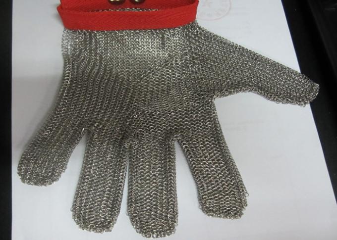 Guantes rojos para cortar, guantes del acero inoxidable del tamaño de M del correo en cadena antiusuras