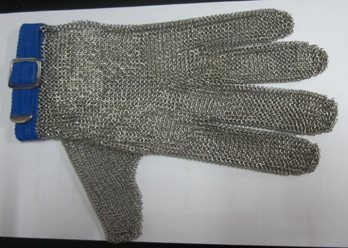 El guante blanco del corte de Chainmail del tamaño de S, guantes de la seguridad de la malla metálica cortó resistente